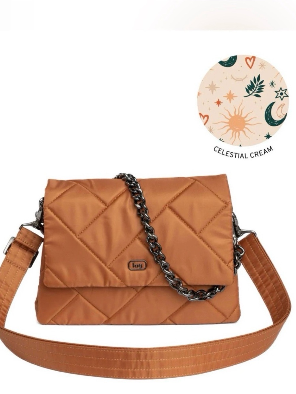lug Quilted Crossbody Bag in Tan